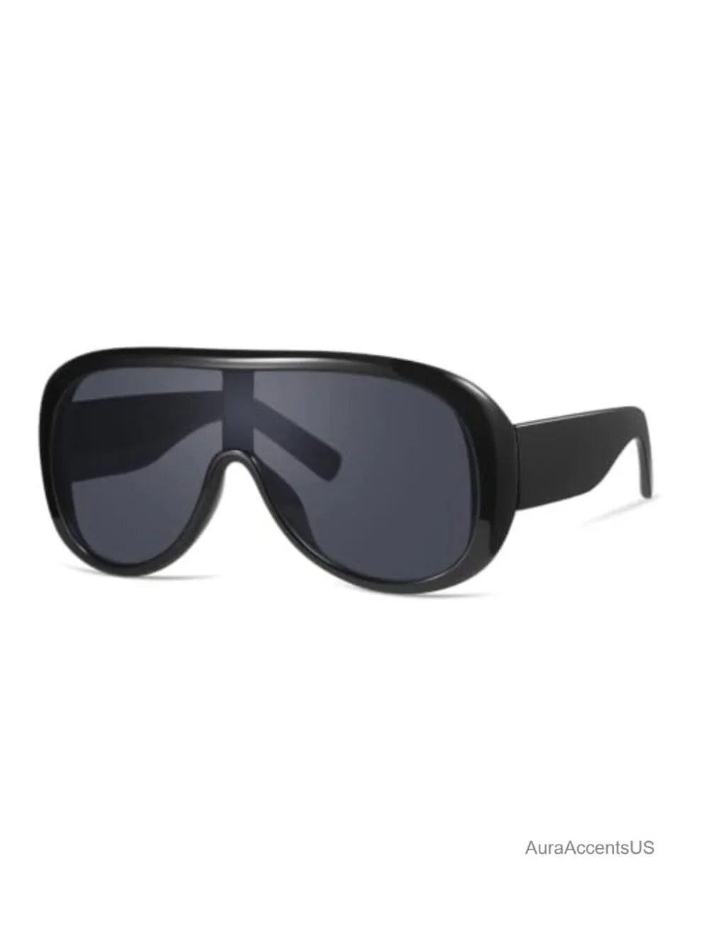 Oversized Shield Sunglasses UV400 Protection Retro Thick Frame Unisex